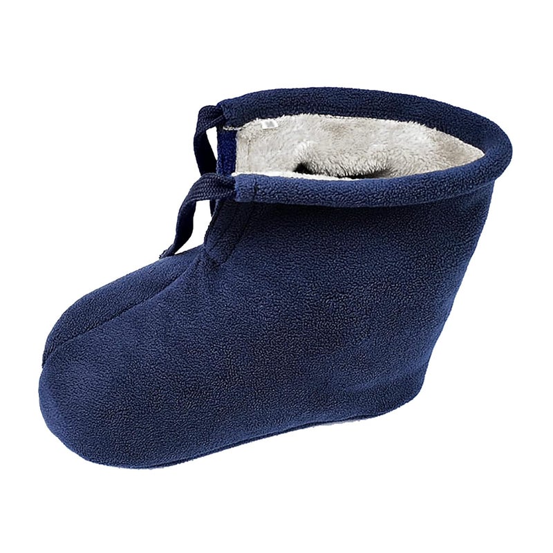 BXT Winter Warm Cast Sock, Thick Fleece Foot Cast Cover - Below the Knee Cast Toe Boot Cover, Protective and Washable Cast Sleeve Wrap, Foot Warmer, Adjustable Drawstring, Navy Blue - Image 1